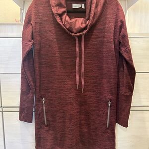 Burgundy Cowl Neck Sweater Dress